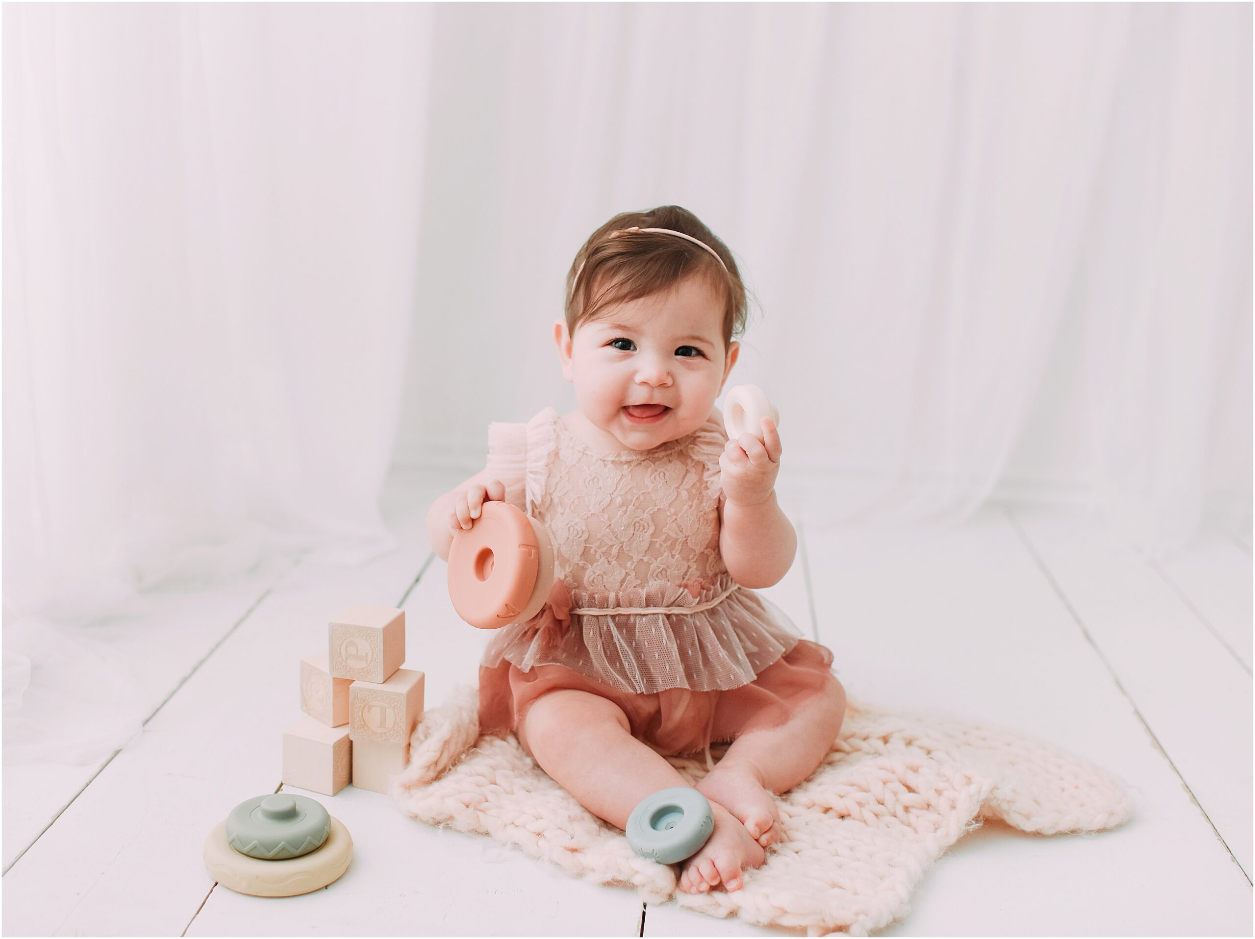 adorable milestone session for 9 month old baby girl